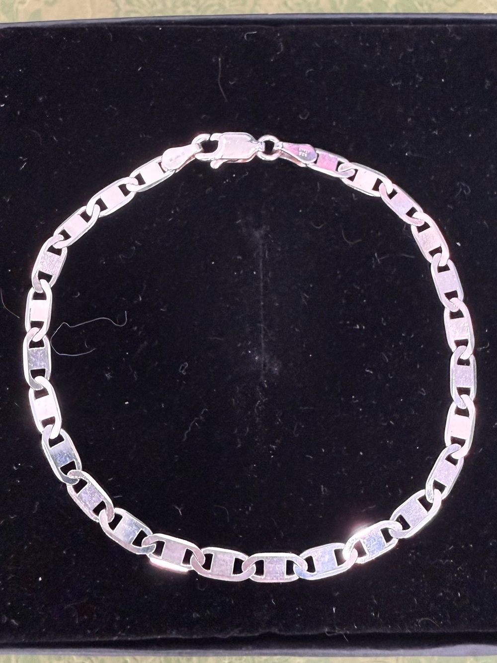 Vtg Italian Solid 925 Sterling Silver Mariner Link Bracelet